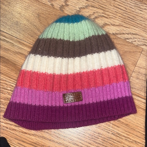Coach Multicolor Striped Kids Beanie